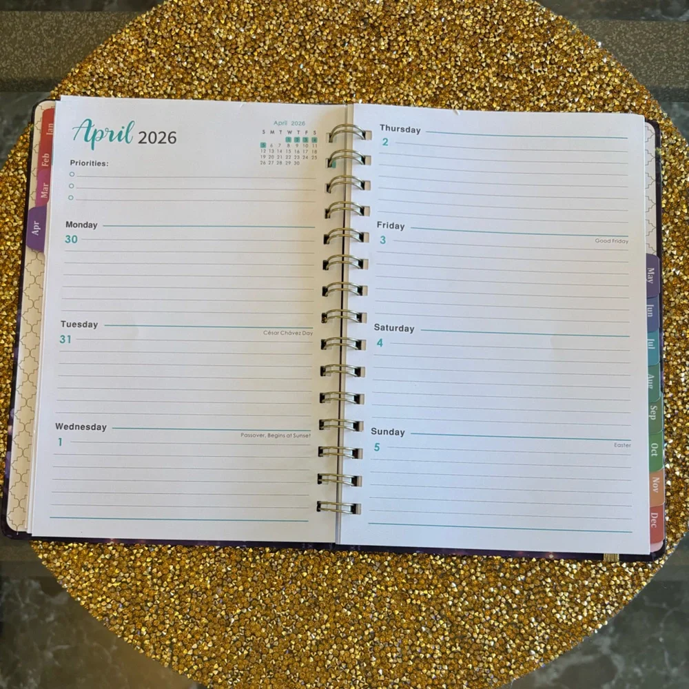 2026 NWT Weekly & Monthly Planner - Purple Floral Cover